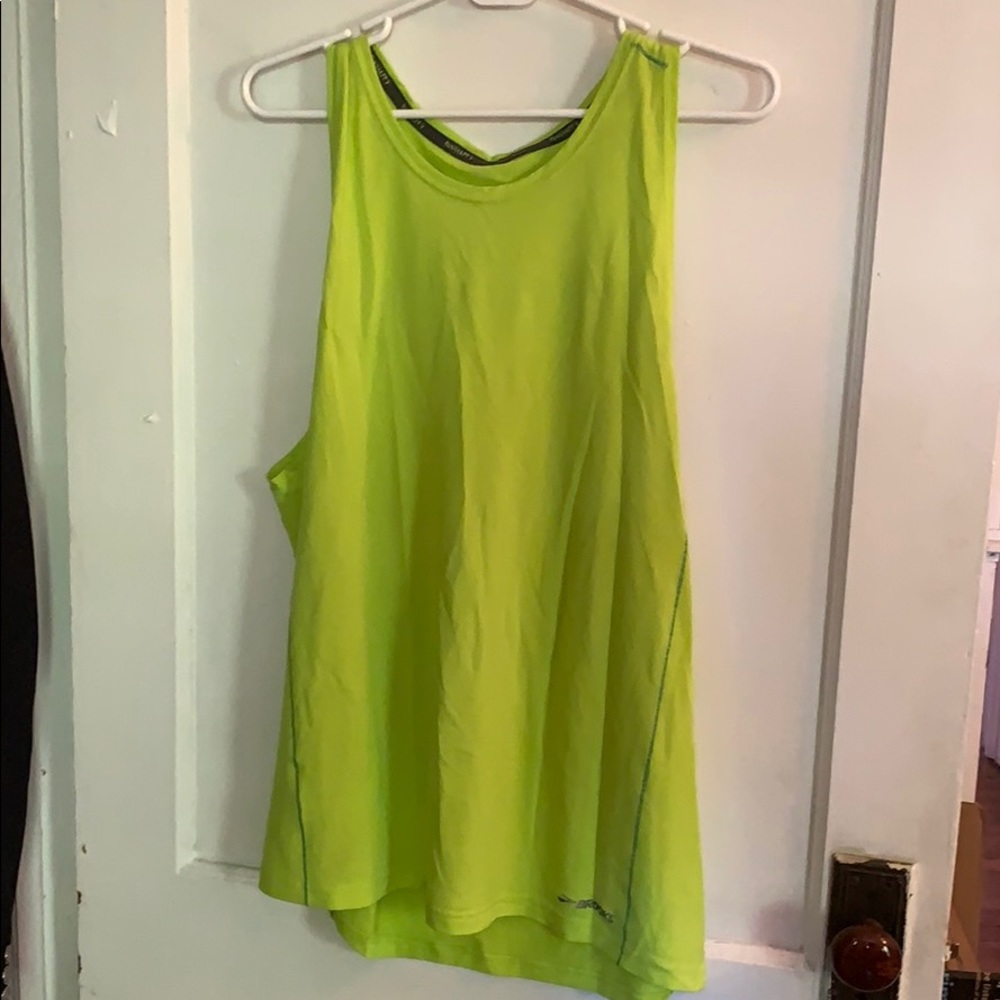 Brooks Lime Green Running Tank